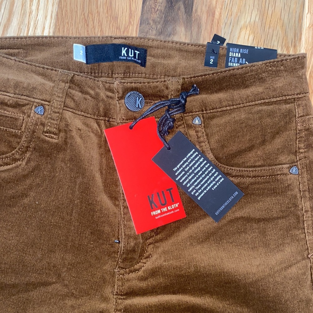 NWT Kut from the Kloth Diana Stretch Corduroy Skinny Pants in Cognac - Picture 3 of 8